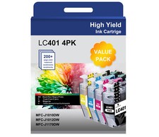 4PK LC401 LC-401 Ink Cartridges for Brother MFC-J1010DW MFC-J1012DW MFC-J1170DW