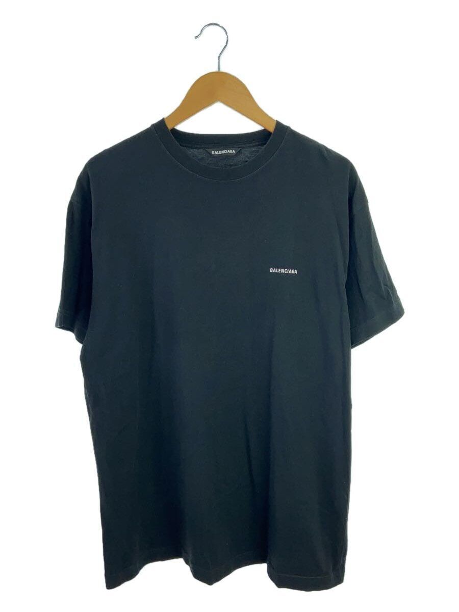 BALENCIAGA T SHIRT SMALL LOGO PRINT S COTTON BLACK JP57 2021 BALENCIAGA T SHIRT SMALL LOGO PRINT S COTTON BLACK JP57 2021