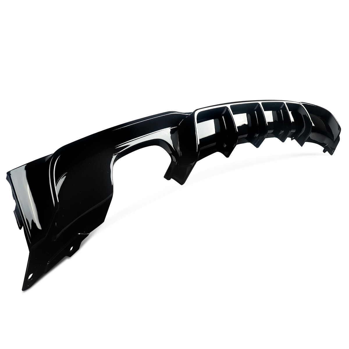 For BMW F30 F31 MSport Glossy Black Shark Fins Rear Diffuser Lip Twin