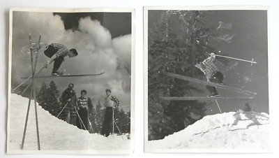 Vtg INYO-MONO California 1940s 50s Press Photo Backcountry Skiers Skiing 8X10