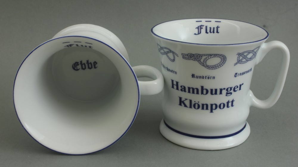 Buddel-Bini Kapitänstasse – Bauchig Mit Seemannsknoten Und Ebbe-Flut-Design