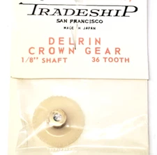 36 Tooth Delrin Crown Gear Slot Car Tradeship 1/8" Shaft 0.5 Module + Set Screw