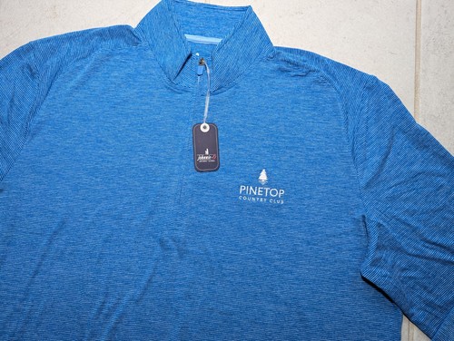 Johnnie-O Men's Large Vaughn Striped 1/4 Zip Pullover Pinetop Country Club NEW - Picture 2 of 7