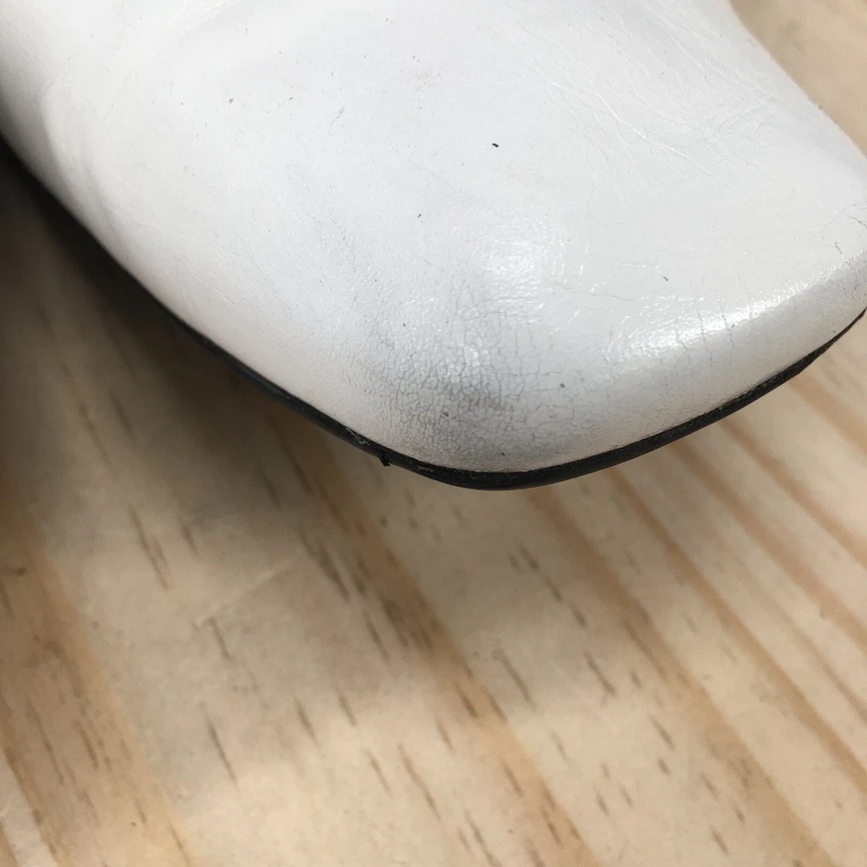 Zapatos Tods Para Mujer 8 Ballet Planos Scrunch Cuero Blanco Informales Sin Cordones Puntera Cuadrada Foto 4 de 4