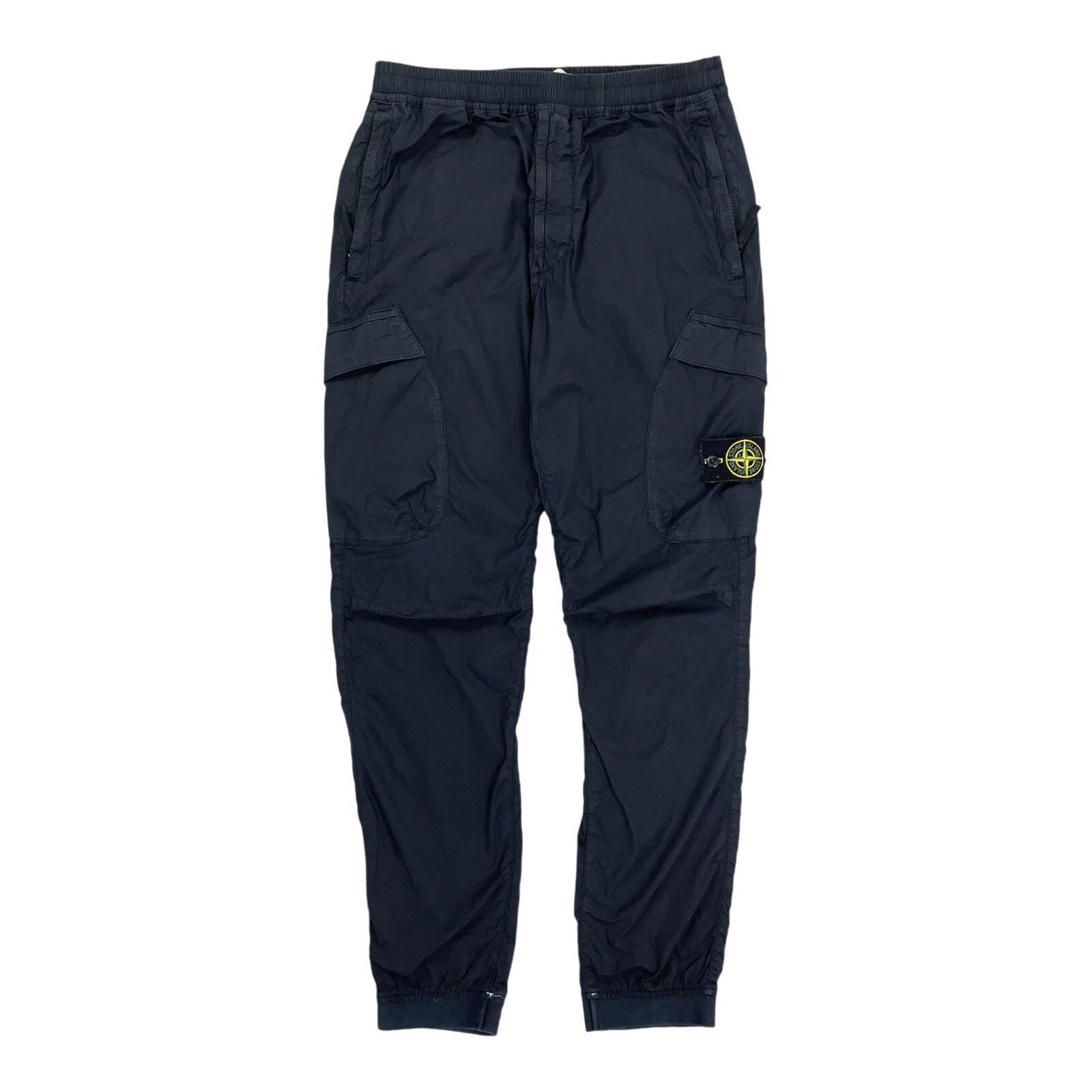 Stone Island Cargo Trousers Stretch Bottoms Pants Navy Blue Cuffed Combat W32”