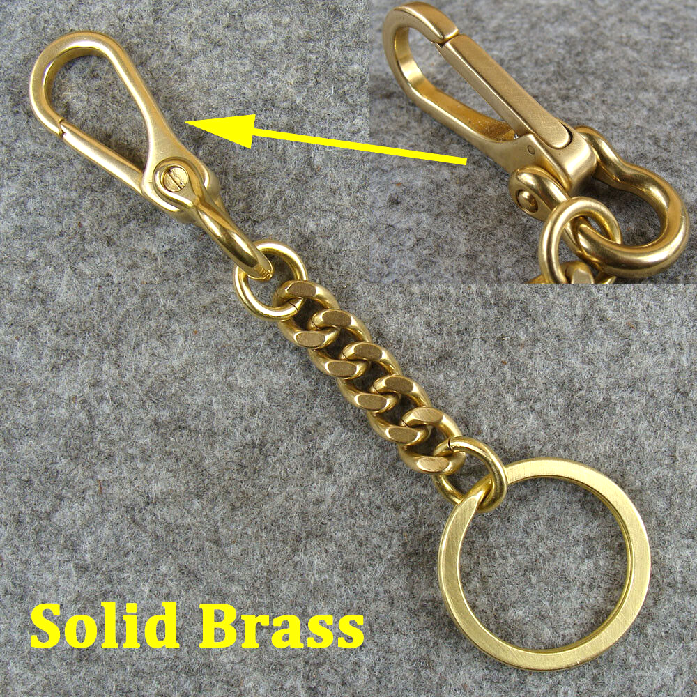 Solid Brass Key Chain Holder Keyrings Bag Wallet Chain Keychains