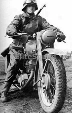 WW2 Picture Photo WW2 - German army motorcyclist 903