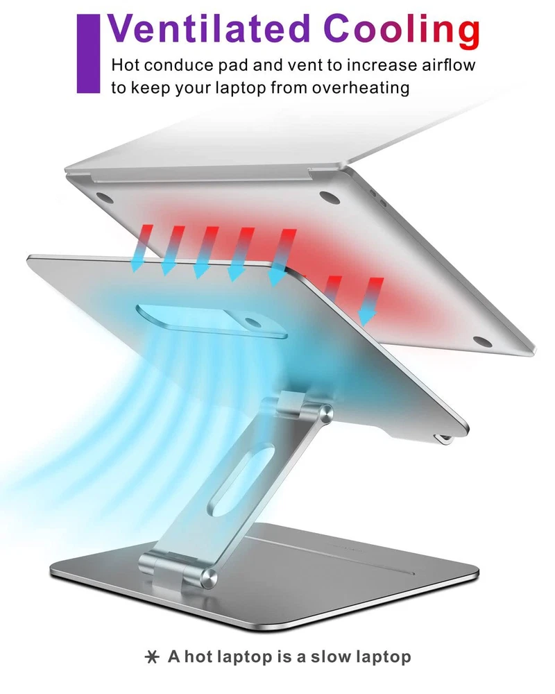 Laptop Stand Adjustable MacBook for Desk Ergonomic Aluminum Computer