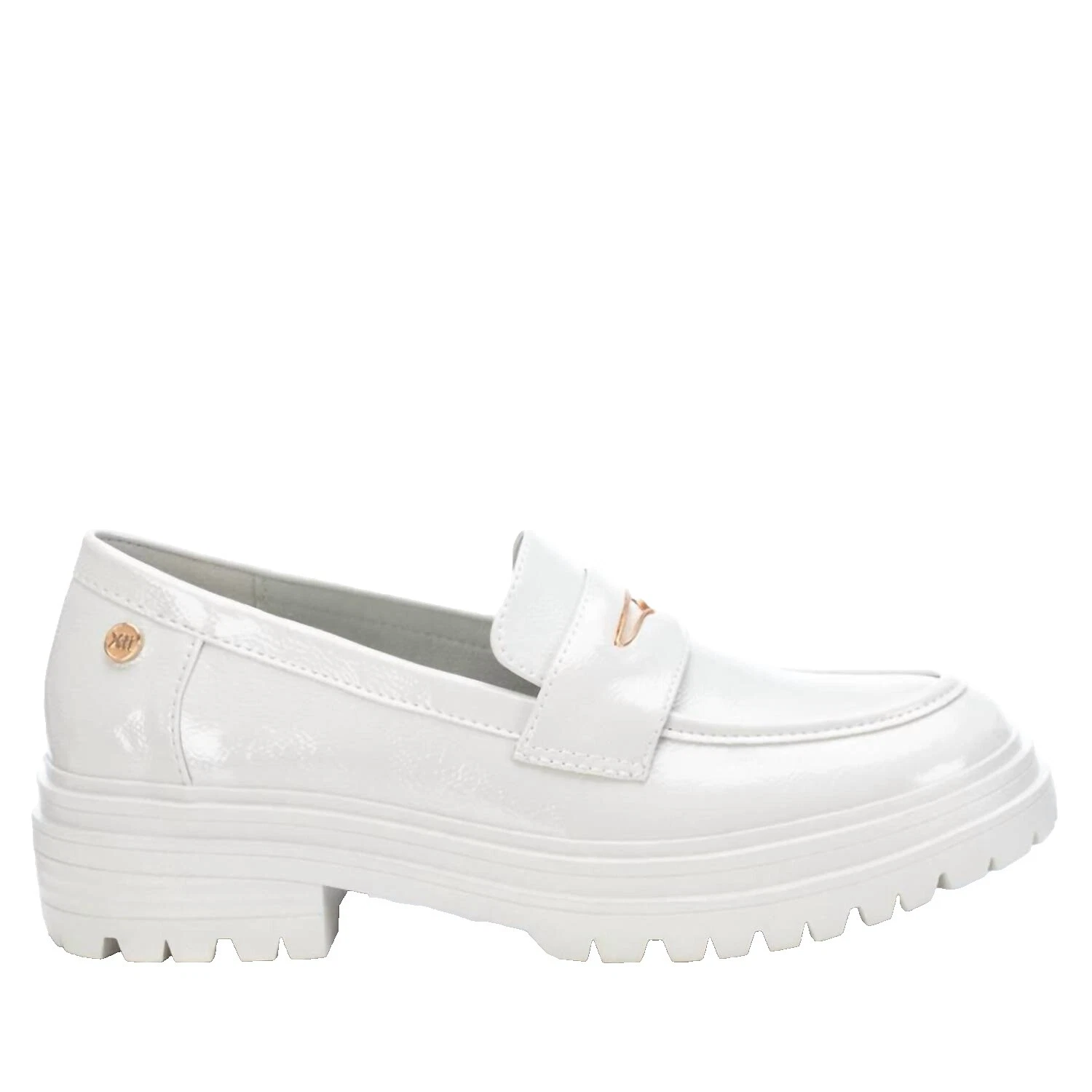 White Patent Leather Comfort Shoes for Women