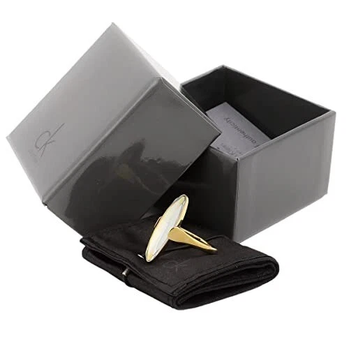 Calvin Klein Continuity Slim Oval Faceted Yellow Glass Stone Ring Size 9 NWT - Image 2 of 4