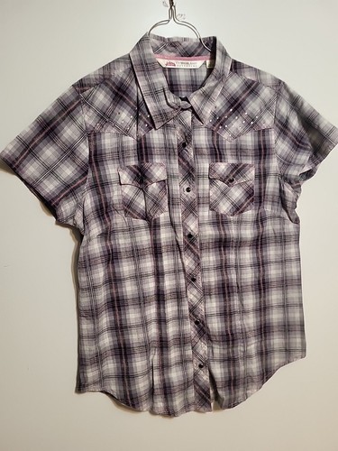 Pearl Snap Shirt Short Sleeve Cumberland Outfitters Size L - Picture 2 of 14