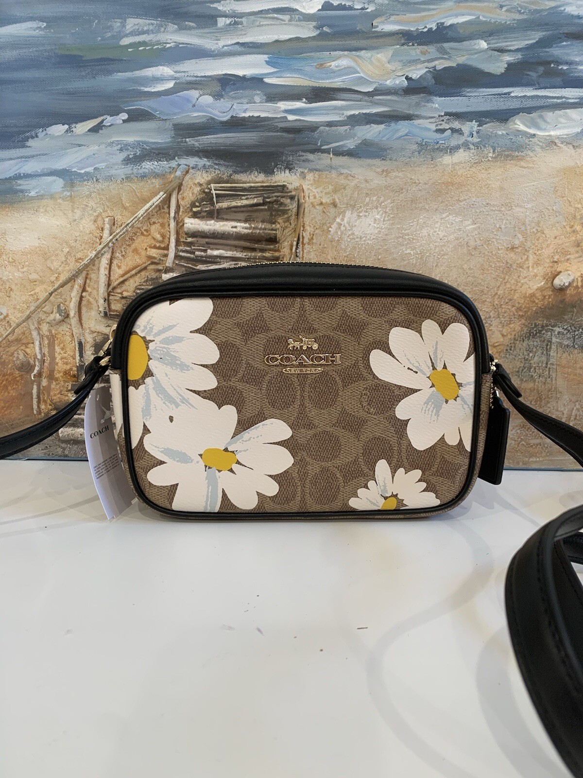 Coach Mini Jamie Camera Bag in Signature Canvas Featuring Floral Print Design