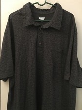 Kingsize Men's Big  Tall Moisture Wicking 3XL Polo CHARCOAL GRAY