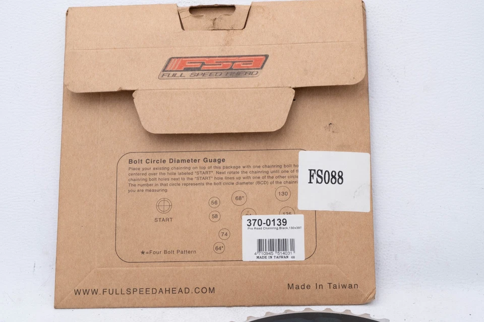 NOS FSA CHAINRING 39T 130 9 SPEED ROAD RACING BIKE BICYCLE OLD INNER BLACK - Image 3 of 3