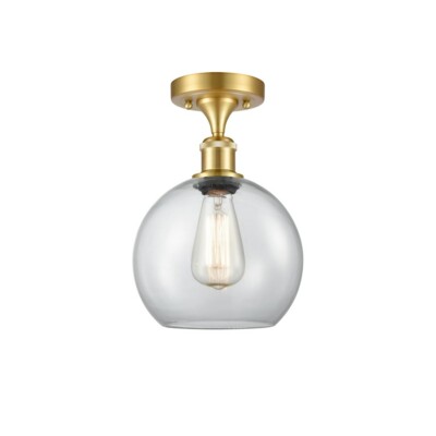 Innovations Ballston Athens Semi-Flush, S Gold Trans/Sphere - 516-1C-SG-G122