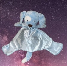 Gund Baby Blue Huggybuddy Spunky Puppy Dog Security Blanket Lovey Plush Satin