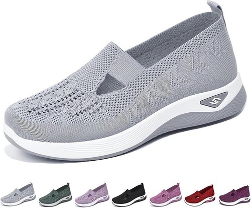 Women's Woven Orthopedic Breathable Soft Shoes Arch Support, Anti-Skid Sports Sh