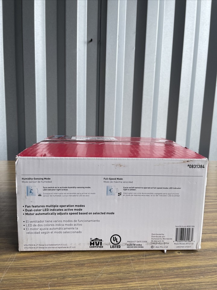 Utilitech Ventilation Fan 2Sone 70CFM White Bathroom Fan ENERGY STAR