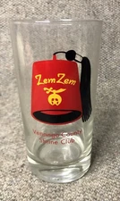 VINTAGE ZEM ZEM FEZ SHRINERS MASONIC DRINKING GLASS TUMBLER VENANGO PA