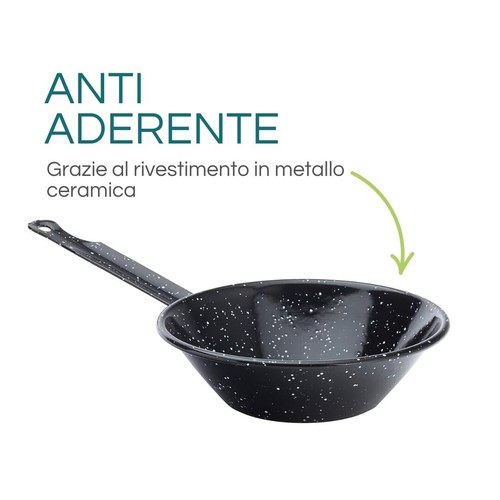 Padella per Friggere con Cestello 24 cm Ceramica Antiaderente Induzione 0724F - Foto 3 di 6