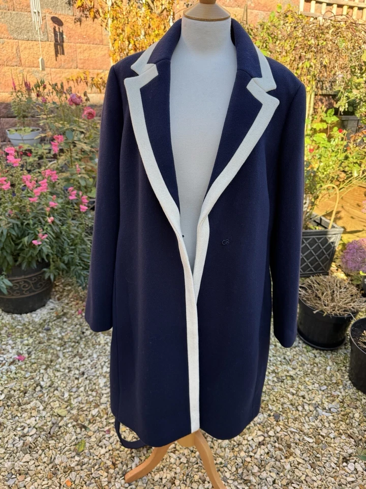 BNWT - J Crew Navy Tipped Wool Coat US 16 UK18 Style No H1489 - Image 3 of 4