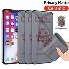 For iPhone 16 15 14 Pro XR Privacy Anti-Spy Ceramic Tempered Glass Protector