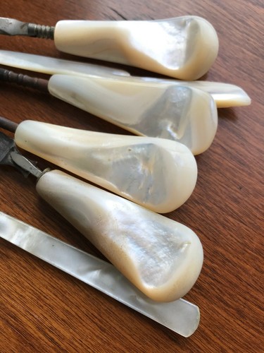 Vintage Antique 1800's Mother Of Pearl Vanity 6 Tools - Picture 6 of 10