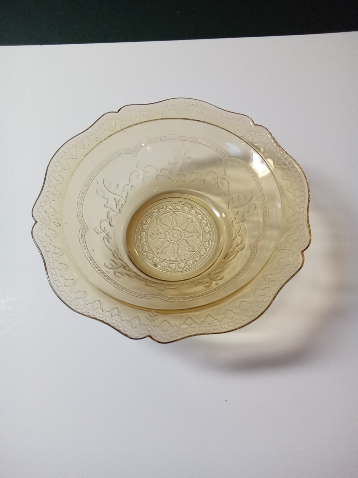 Vintage Amber Patrician Federal Glass 8.5