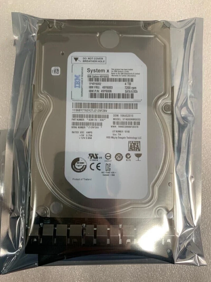 IBM 4TB 7.2K 6Gbps NL SATA 3.5" G2HS HDD 49Y6002 49Y6003 49Y6006 Hard Drive - Image 4 of 4