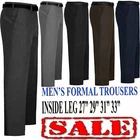 MENS OFFICE TROUSER BUSINESS WORK CASUAL SMART FORMAL BIG PLUS BELT POCKET PANTS