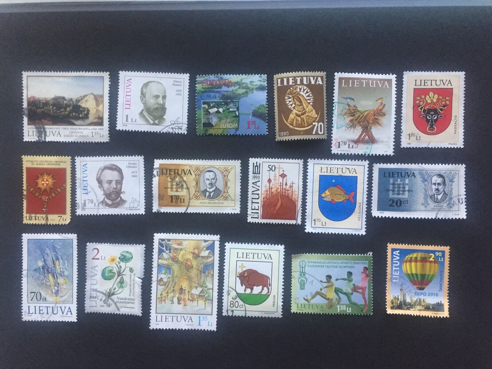 Lithuanian stamps Set Max 66% Popular products OFF of 18 Cancelled Stamps