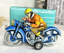 Lemez Hungary Motorcycle Friction Motor Tin Toy and Original 1990 Box Packaging
