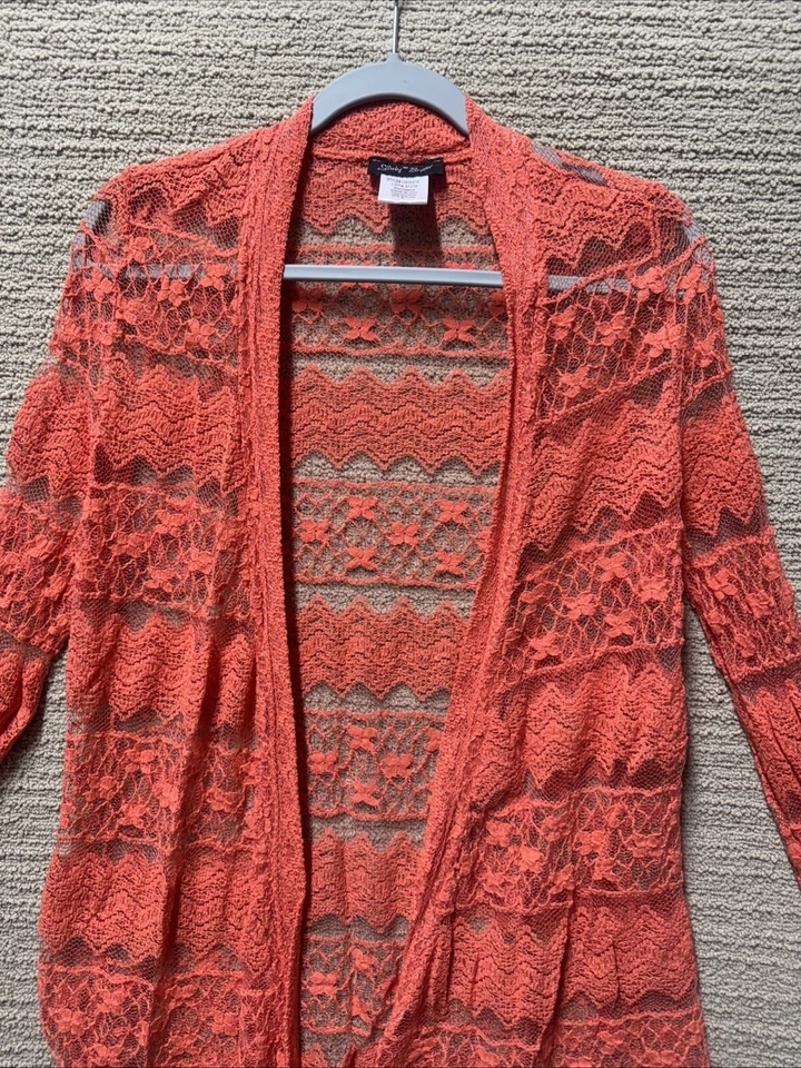 Cárdigan de Encaje Slinky Para Mujer L Boho Chic Manga Campana Frente Abierto Festival Capas Foto 3 de 4