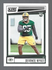 2022 Score RC #361 Devonte Wyatt Green Bay Packers ROOKIE Football Card Base. rookie card picture