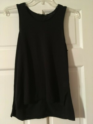 RAG BONE/JEAN Tank Top Size Small Black Poly/Linen Blend