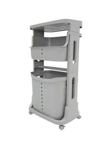 Portable Laundry Basket, 3 Layer Bathroom Clothes Storage Basket