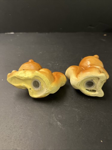 Ardillas antropomórficas vintage años 70 con juego de coctelera de sal y pimienta de flores B29 - Imagen 4 de 4