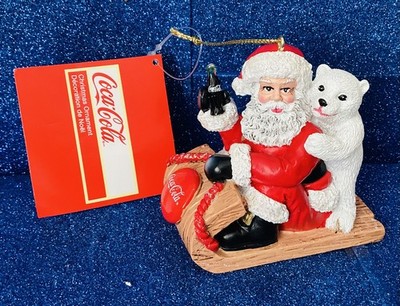 KURT ADLER COCA COLA WEIHNACHTSMANN AUF SCHLITTEN CHRISTBAUMSCHMUCK 