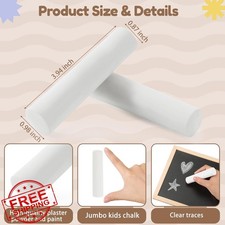 Fulmoon 80 Pcs Jumbo Sidewalk Chalk, White Round Non-Toxic Washable