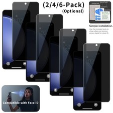 2/4/6-Pack Privacy For Samsung Galaxy S23 FE 5G Screen Protector Tempered Glass