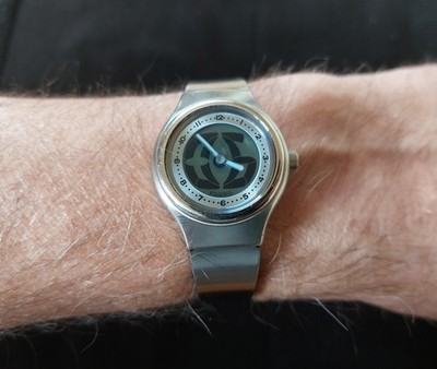 Fossil BIG TIC JR-7876 Damen Armbanduhr + 1 Ersatzgl. Digital/Analog  Batt. neu 