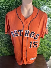 Houston Astros Baseball Pro Cut Worn Nameplate Removed Orange Jersey #15 Size 46