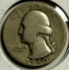 1940-D Washington Quarter - Circulated - (9-16)