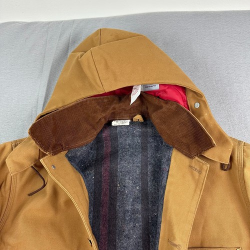 Vintage Carhartt Jacke Decke gefüttert Duck Canvas hellbraun 44 Tall XL 6BLC Union Made - Bild 2 von 18