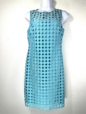 Lauren Ralph Lauren Turquoise Circle Lace Shift Dress Women’s 8 Cocktail