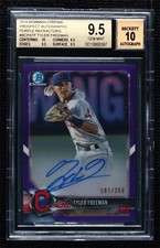 2018 Bowman Chrome Prospect Purple Refractor /250 Tyler Freeman BGS 9.5 Auto 5j0