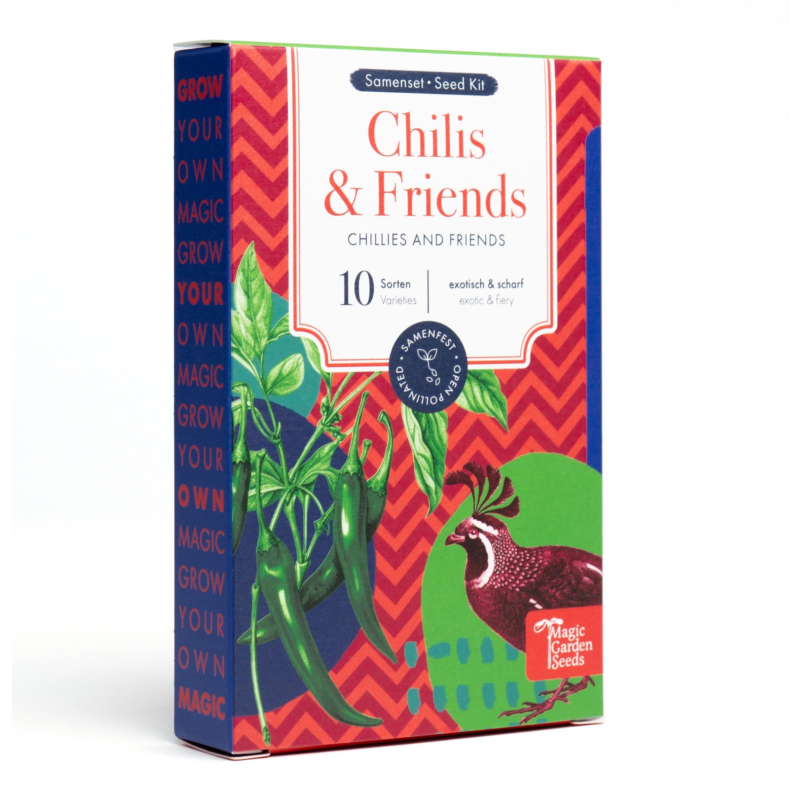 Piments et herbes pollinisées contre les nuisibles - Kit potager 10 variétés d'extérieur