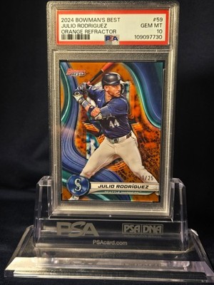 2024 BOWMAN'S BEST ORANGE REFRACTOR JULIO RODRIGUEZ #59 11/25 GEM MINT 10!!!