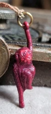 Vintage celluloid Red MONKEY CHIMP gumball charm prize jewelry 