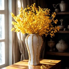 White and Gold Vases for Centerpieces,White Gold Ginr Jars for Home